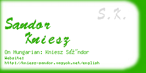 sandor kniesz business card